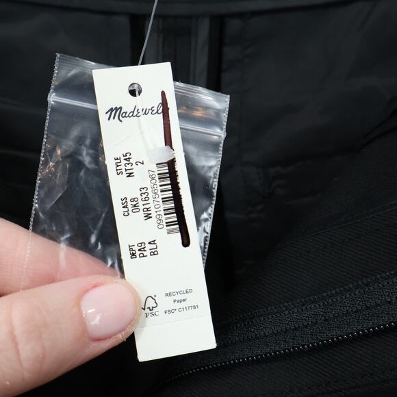 NWT Madewell The Harlow Superwide-Leg Trouser Pant In Brushed Twill Black Size 2 - Picture 12 of 12